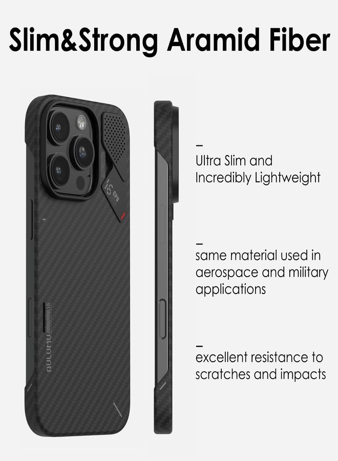 Aulumu A16 Aramid Fiber for iPhone 16 Pro Case | 1500D Ultra Slim Woven | Real Cooling | Compatible with MagSafe - Image 3