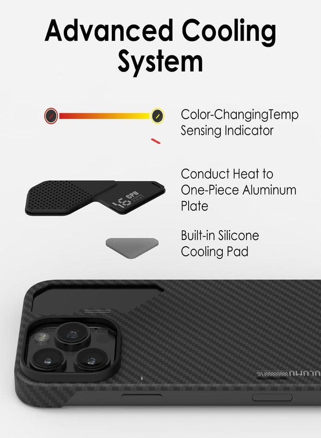 Aulumu A16 Aramid Fiber for iPhone 16 Pro Case | 1500D Ultra Slim Woven | Real Cooling | Compatible with MagSafe - Image 4