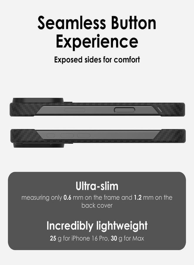 Aulumu A16 Aramid Fiber for iPhone 16 Pro Case | 1500D Ultra Slim Woven | Real Cooling | Compatible with MagSafe - Image 5