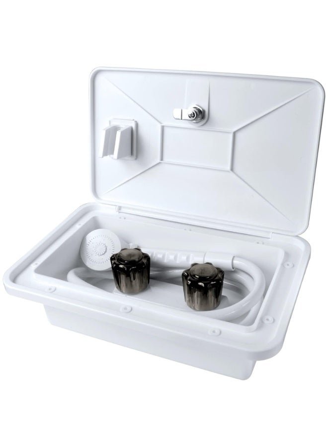 LAMAY RV Exterior Shower Box Kit RV Outdoor Shower Faucet Hose Camper Trailer Cowboy Shower Replacement for RV Outside Shower(White) - Image 5