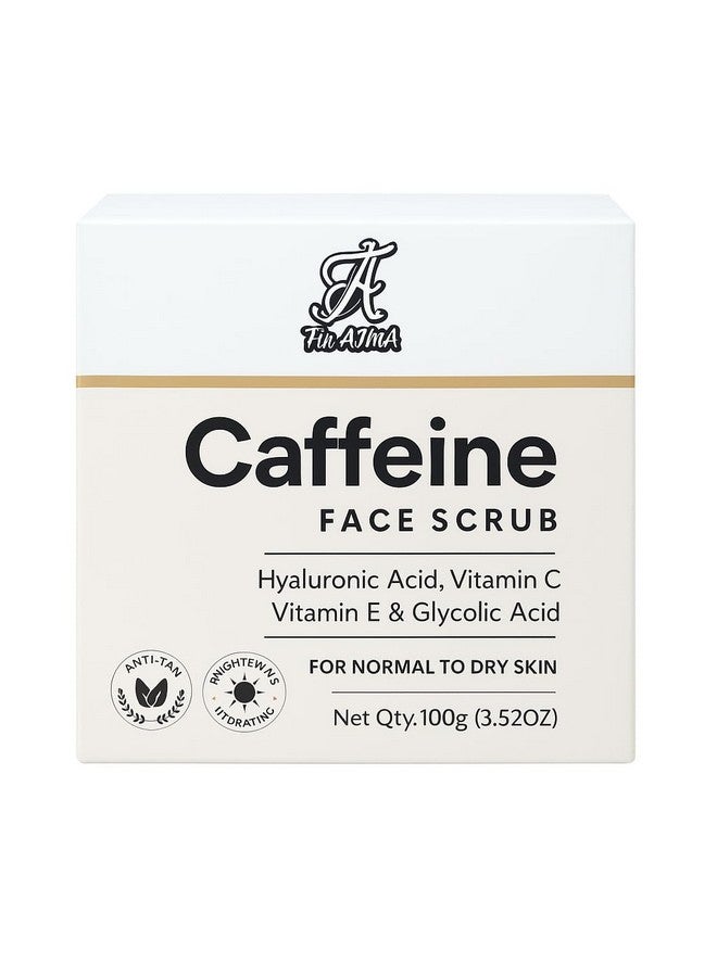 7TH AJMA مقشر الوجه بالكافيين 7TH AJMA لبشرة متألقة - مع فيتامين C و E وحمض الهيالورونيك - مقشر مضاد للتان، م brighten ومرطب للبشرة العادية إلى الجافة - 100 جرام - Image 1