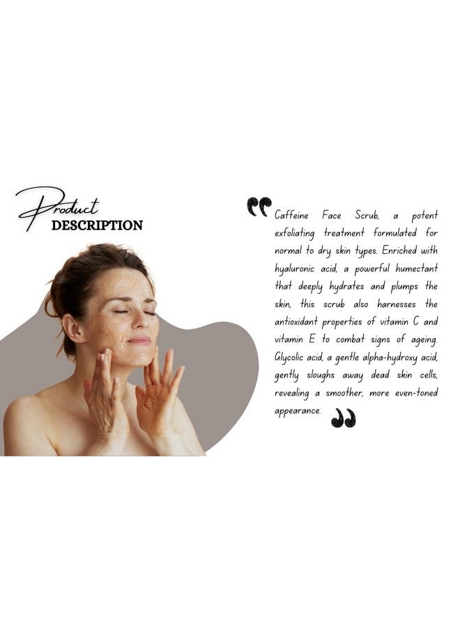 7TH AJMA مقشر الوجه بالكافيين 7TH AJMA لبشرة متألقة - مع فيتامين C و E وحمض الهيالورونيك - مقشر مضاد للتان، م brighten ومرطب للبشرة العادية إلى الجافة - 100 جرام - Image 5