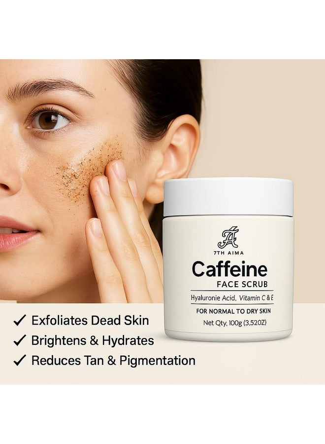 7TH AJMA مقشر الوجه بالكافيين 7TH AJMA لبشرة متألقة - مع فيتامين C و E وحمض الهيالورونيك - مقشر مضاد للتان، م brighten ومرطب للبشرة العادية إلى الجافة - 100 جرام - Image 3