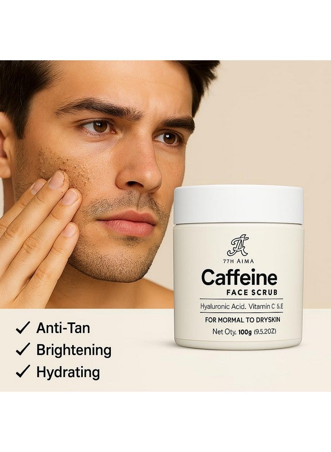 7TH AJMA مقشر الوجه بالكافيين 7TH AJMA لبشرة متألقة - مع فيتامين C و E وحمض الهيالورونيك - مقشر مضاد للتان، م brighten ومرطب للبشرة العادية إلى الجافة - 100 جرام - Image 4