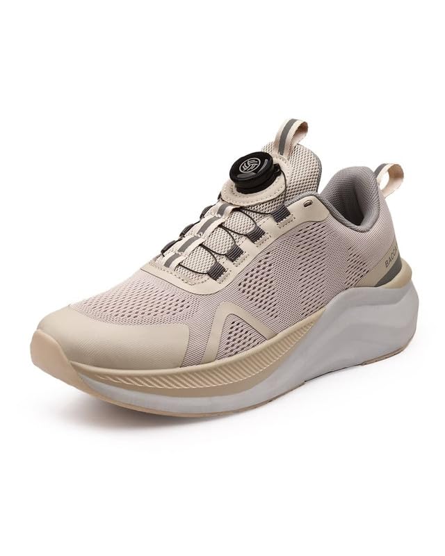 Bacca Bucci ION Glide – Advanced Performance Sports Shoes with Rotary Lacing & Ultra-Comfort Insocks Beige UK 6 - Image 1