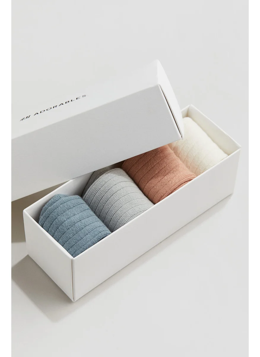 H&M 4-Pack Ribbed Socks