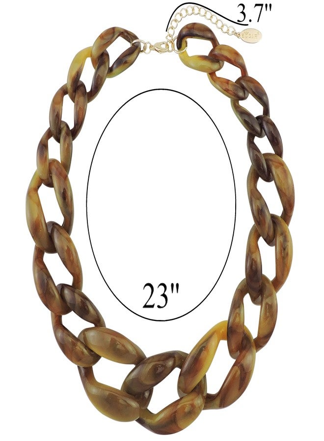 بوكار قلادة شوكر أنيقة من خرز الأكريليك السميك من بوكار، هدية مثالية للنساء (NK-10510-بني) - Image 4