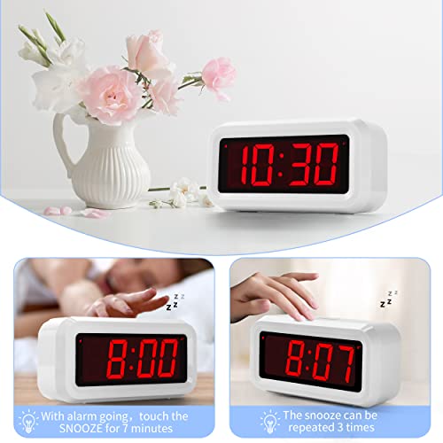 KWANWA Alarm Clock, Digital Clock, Auto Night-Mode, 3-Level Led Brightness, Battery Powered, 12/24Hr, 1.2'' Red Digits Display, Simple Alarm Clock for Kids Adults Girls Boys, Easy to Set, Easy to Read - Image 4