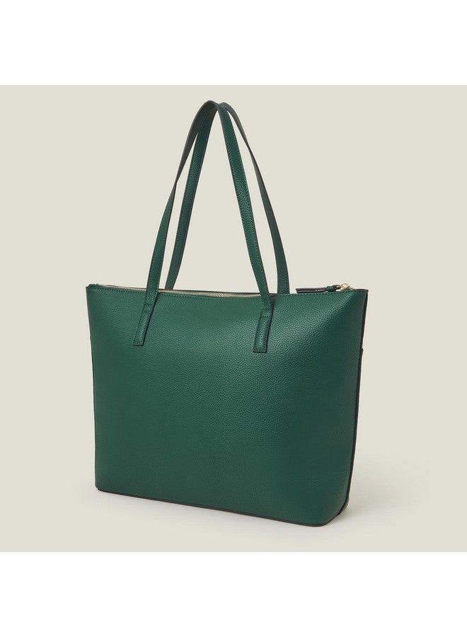 Accessorize London Women's Zip Pocket Faux Leather Tote Bag |Fits Upto 14 Inch Laptop | Tote Laptop Bag for Work | Ladies purse | Stylish Shoulder Bag | Gift For Women - Image 4