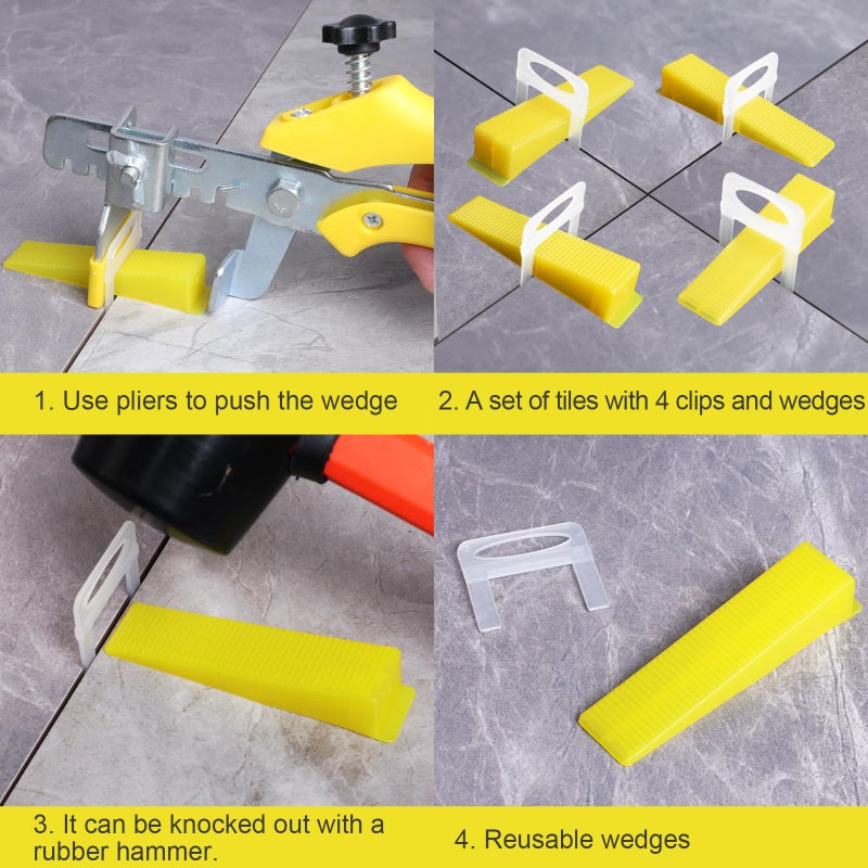 DGSL Tile Leveling System Tile Wedges, 400PCS Reusable Tile Leveling Wedges for 1/8", 1/16", 1/32" Tile Spacers, Tile Leveling Clips and Tile Leveler Installation - Image 5