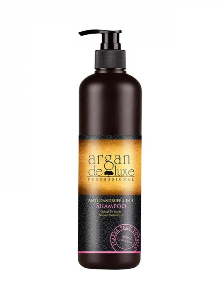 argan de luxe Argan Deluxe 2 in 1 Anti Dndruff Hair Shampoo 500 ml - Image 1