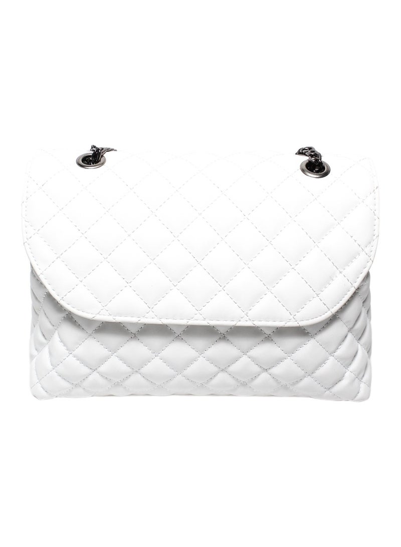 Glitter Women Bag with Cross Hand - White - Image 2
