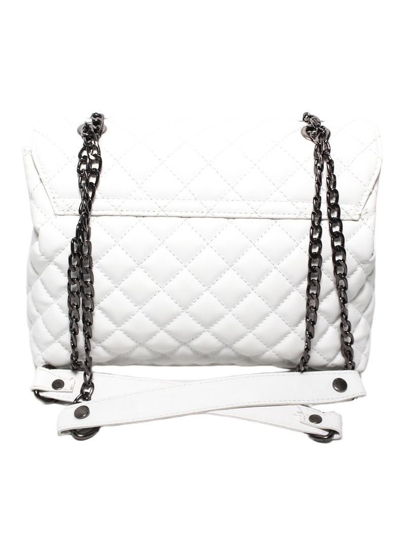 Glitter Women Bag with Cross Hand - White - Image 3
