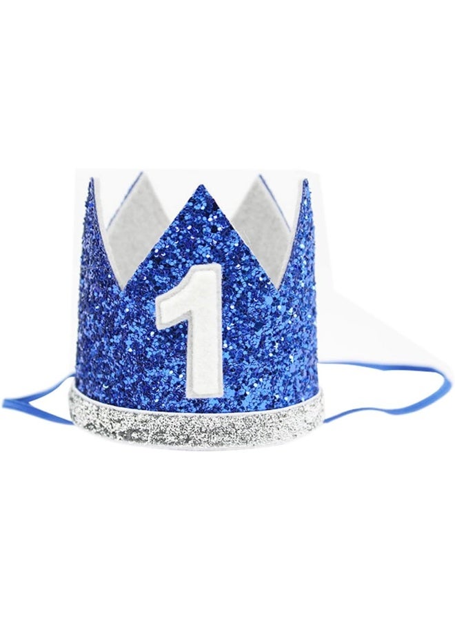 DZHJKIO DZHJKIO The Golden Swallow 1st Baby Boy Birthday Crown Headband Prince Party Hat Hairband Photo Prop, Blue 1st 