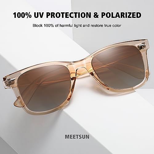 MEETSUN Retro Polarized Sunglasses for Women Men Classic Mirror Lens Driving Sun Glasses 100% UV Protection (3 Pack) Black/Brown Gradient/Brown - Image 5