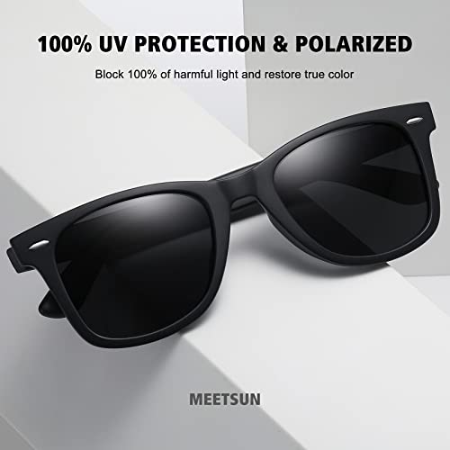 MEETSUN Retro Polarized Sunglasses for Women Men Classic Mirror Lens Driving Sun Glasses 100% UV Protection (3 Pack) Black/Brown Gradient/Brown - Image 3