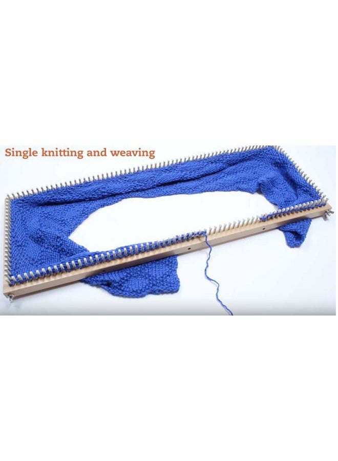 Authentic Knitting Board لوح حياكة 28 بوصة، قابل للتعديل، 168 دبوس، 100% خشب صلب - Image 3