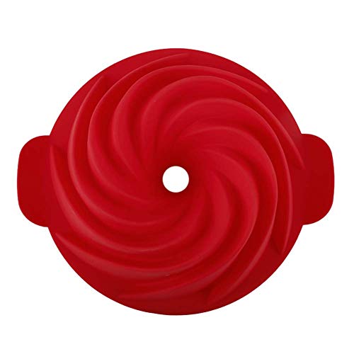 SHEbaking Silicone Fluted Pan Jello Mold Gelatin Molds Non-stick Baking Mold with Sturdy Handle Perfect for Cake, Jello, Mousse,Bread 9 inch - Image 3