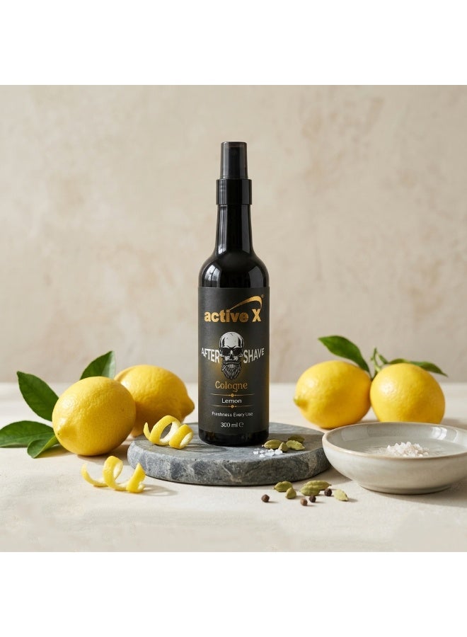 ActiveX After Shave Cologne Lemon 300ml – Fresh Citrus Masculine Fragrance Cooling After Shave Splash - Image 2