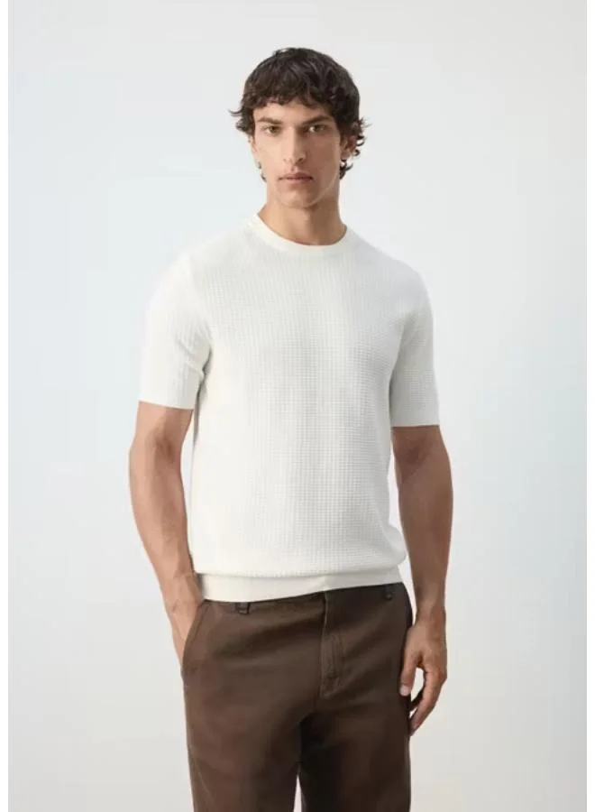 Mango Man 100% Cotton Knitted T-Shirt