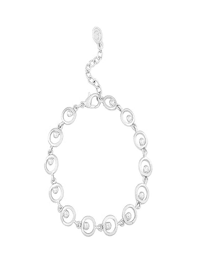 استيل سوار إستيل دائري مطلي بالروديوم بتصميم أنيق للفتيات والسيدات - Image 5