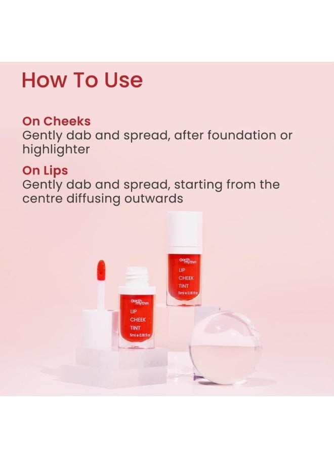 Earth Rhythm - Lip, Cheek and Eye Shadow Tint- Cherry, with Goodness of Pomegranate and Grape Seed Extract, Nourishes and Hydrates Dry Chapped Lips, Blush for Women, 100% Natural 5 ml - Image 1