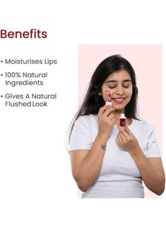 Earth Rhythm Lip, Cheek and Eye Shadow Tint- Cherry, with Goodness of Pomegranate and Grape Seed Extract, Nourishes and Hydrates Dry Chapped Lips, Blush for Women, 100% Natural 5 ml  - Image 2