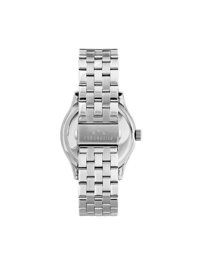 Chronostar Men's Green Round Analog Dial with Silver Stainless Steel Band Watch - 43.5mm - R3753321001 - Image 4