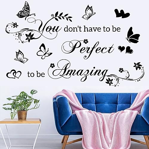 Datesno Wall Stickers for Bedroom Inspirational Quotes Wall Decals You Don't Have to Be Perfect to Be Amazing Decorations Wall Sticker for Living Room Wall Decal Hallway Wall Sticker Home Decor - Image 2