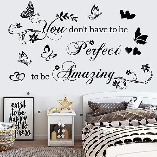 Datesno Wall Stickers for Bedroom Inspirational Quotes Wall Decals You Don't Have to Be Perfect to Be Amazing Decorations Wall Sticker for Living Room Wall Decal Hallway Wall Sticker Home Decor - Image 1