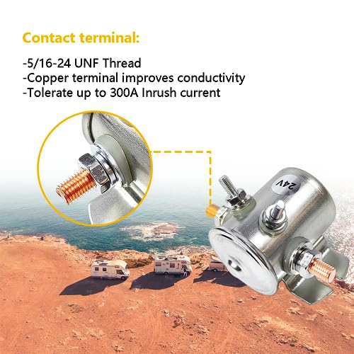 LLNSEAUTO 4 Terminal 24 VDC Continuous Duty Solenoid Relay Need Break 24063 24V Solenoid | Fits for Golf Carts, Winch, Marine, Heavy Duty SPST | OE# 5945-01-516-0446 5945-00-081-9491 0662565200754 - Image 4