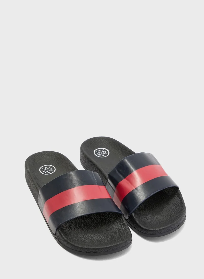 Coco Alyssa Striped Slides