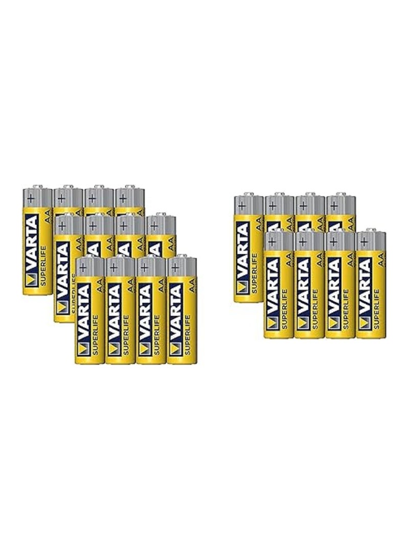 VARTA مجموعة بطاريات سوبر لايف زنك كربون، 1.5 فولت، مقاس AA - 20 - Image 2