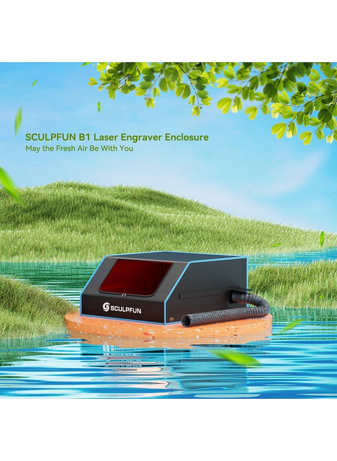 SCULPFUN B1 Laser Engraver Enclosure smogproof Fireproof Protective Cover with Powerful Suction Fan Large Size 680x765x380mm  Suitable for Sculpfun S6, S6 pro, S9, S10, S30 Laser Engraving Machine  - Image 2