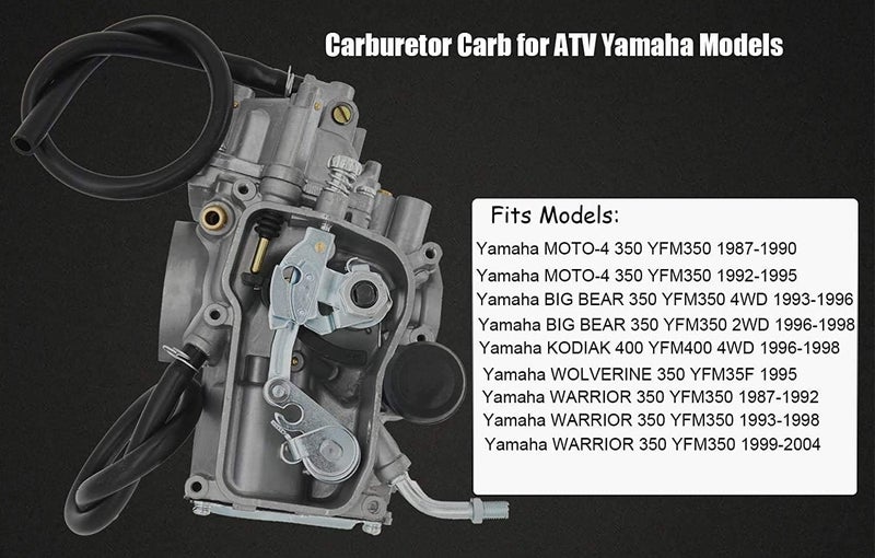 JOD YFM350 Carburetor for Yamaha Moto-4, Warrior, Big Bear, Kodiak, and Wolverine - Image 2
