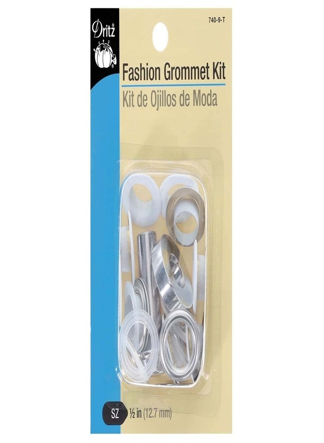 Dritz 740-9-T Fashion Grommet Kit with Tools, White, 1/2-Inch 8-Sets - Image 1
