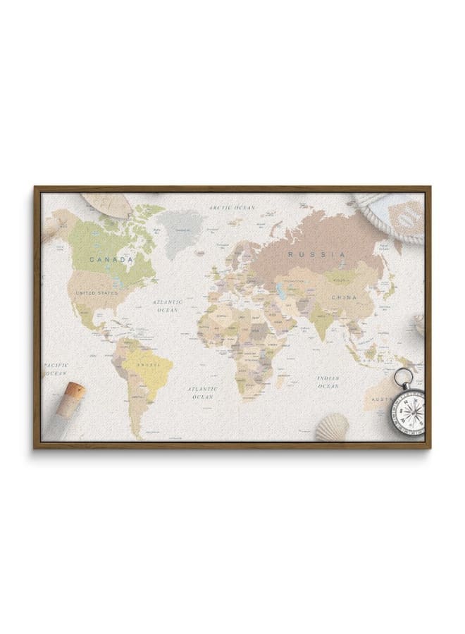 Home Gallery Sea travel things world map composition framed wall art 120x80 - Image 3