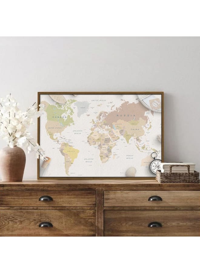 Home Gallery Sea travel things world map composition framed wall art 120x80 - Image 4