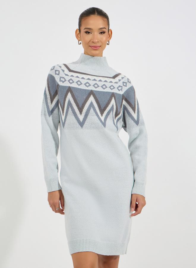 Styli Fair Isle Sweater Dress  - Image 2