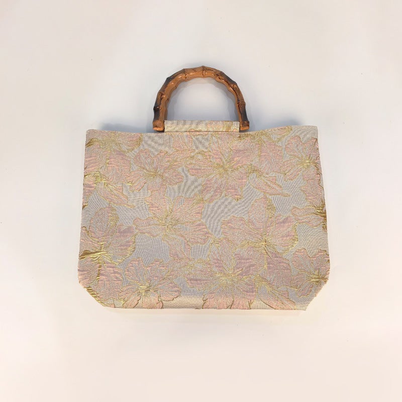 Fashionable Double-Sided Canvas Women'S Tote Bag Gold Silk Embroidered Bag Large Capacity Canvas Shoulder Bag Versatile Casual Satchel - Image 1