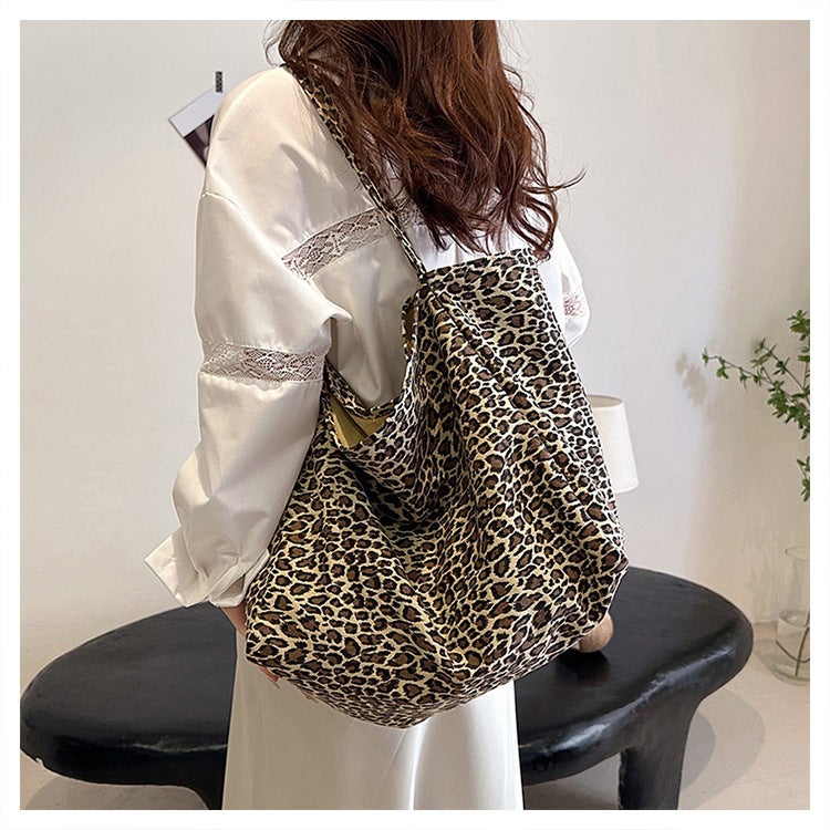 Bags Women'S Bag New Shoulder Bag Leopard Print Casual Shopping Bag Large Capacity Fashion Tote Bag - Image 4