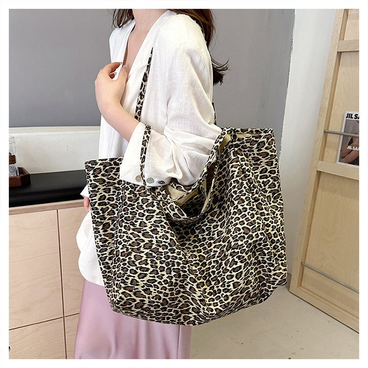 Bags Women'S Bag New Shoulder Bag Leopard Print Casual Shopping Bag Large Capacity Fashion Tote Bag - Image 2