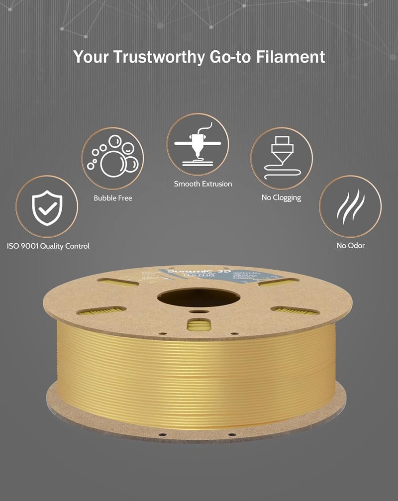 DURAMIC 3D PLA+ Filament 1.75mm 3D Printer Filament with Higher Tensile & Rigidity 1Kg Cardboard Spool (2.2lbs), Dimensional Accuracy Probability +/- 0.02mm Champagne Gold - Image 4