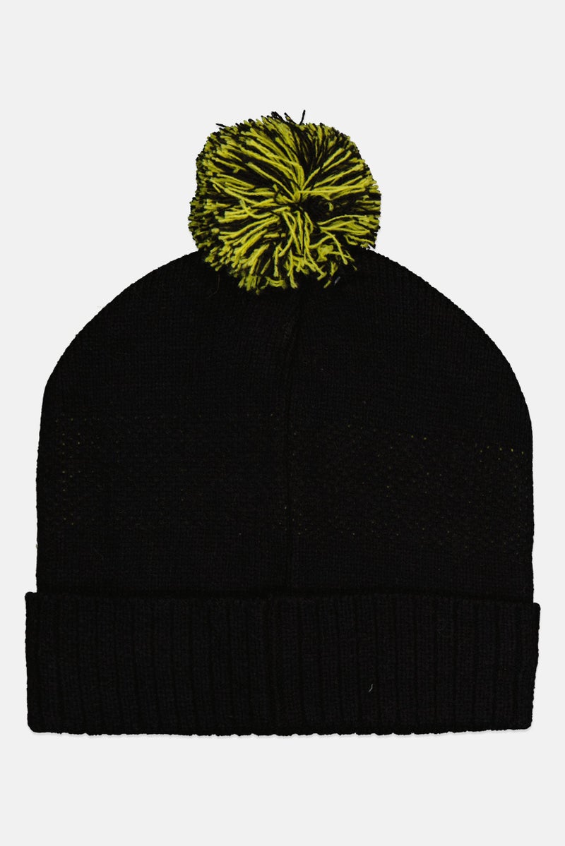 Cool Club Toddlers Boy Batman Knitted Beanie With Pom, Black - Image 2