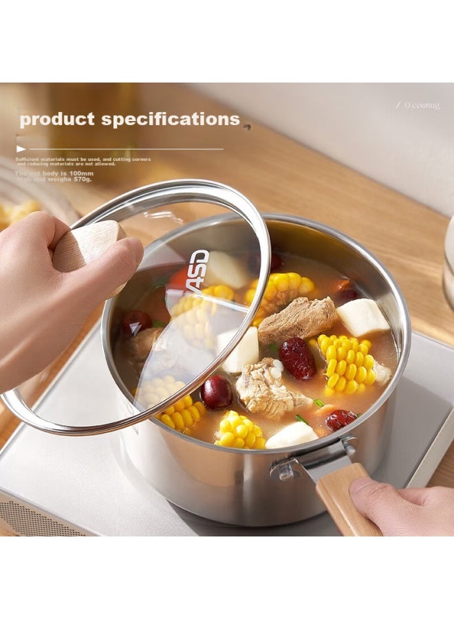 Asd Milk Pot, 316l Stainless Steel, 16cm Thickened Base, Baby Food Pot, Small Pot, Compatible With Induction And Gas Stoves, Ns16b13wg - Image 2