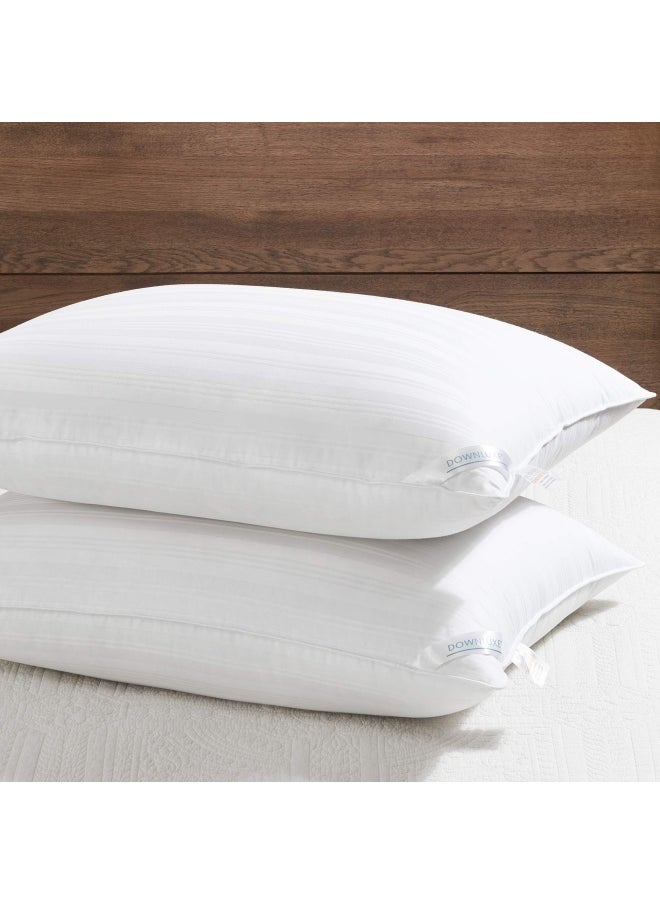 downluxe - Down Alternative King Size Pillows 2 Pack 100 Breathable Cotton Cover Premium Hotel Collection Soft Bed Pillows For Sleeping 20 X 36 - Image 1