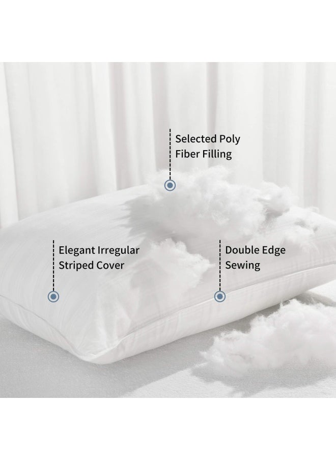 downluxe - Down Alternative King Size Pillows 2 Pack 100 Breathable Cotton Cover Premium Hotel Collection Soft Bed Pillows For Sleeping 20 X 36 - Image 1