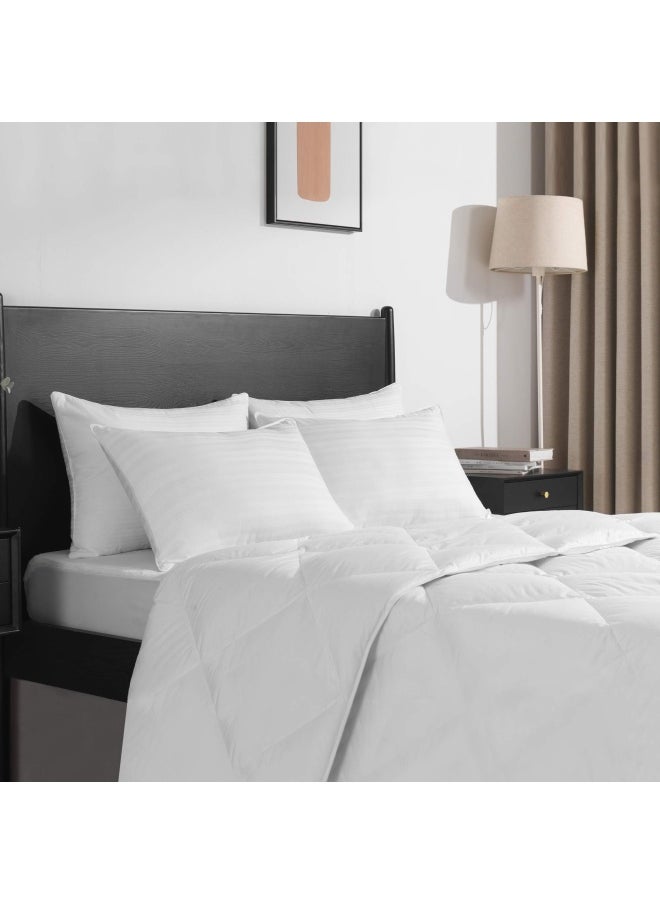 downluxe - Down Alternative King Size Pillows 2 Pack 100 Breathable Cotton Cover Premium Hotel Collection Soft Bed Pillows For Sleeping 20 X 36 - Image 1