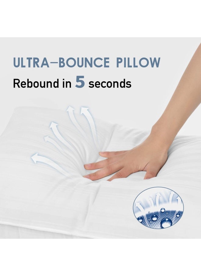 downluxe - Down Alternative King Size Pillows 2 Pack 100 Breathable Cotton Cover Premium Hotel Collection Soft Bed Pillows For Sleeping 20 X 36 - Image 1