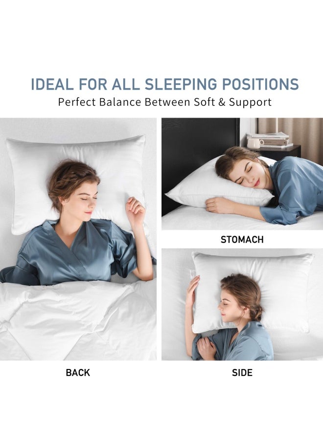 downluxe - Down Alternative King Size Pillows 2 Pack 100 Breathable Cotton Cover Premium Hotel Collection Soft Bed Pillows For Sleeping 20 X 36 - Image 1